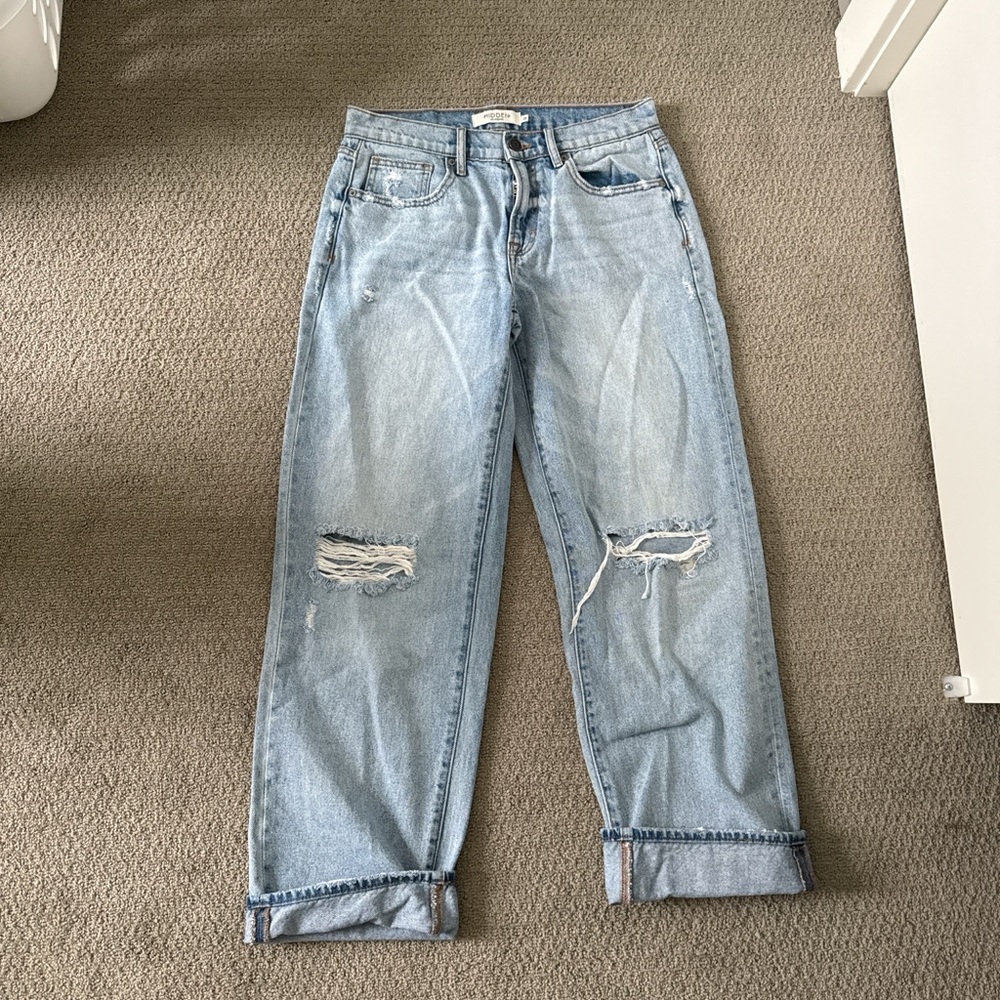 Casual Light Blue Boyfriend Jeans